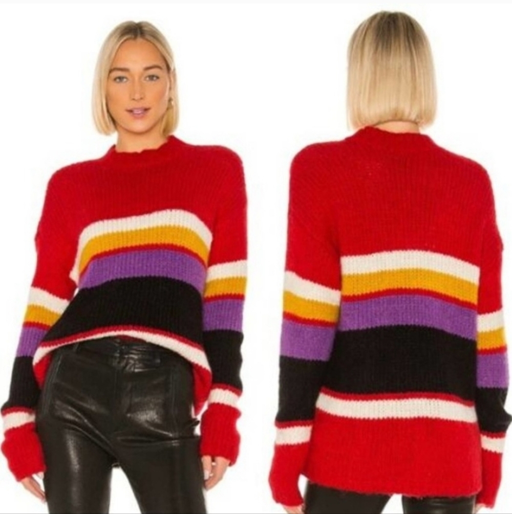 Sanctuary Over the Rainbow Crew Neck Sweater Size L